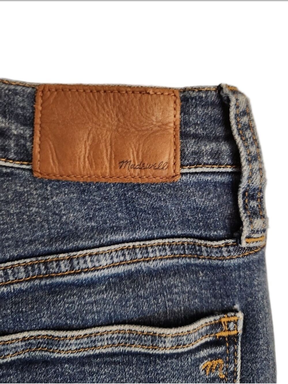 Madewell 10" High-Rise Skinny Jeans Medium Wash Denim Size 29 Whiskering - Picture 13 of 14